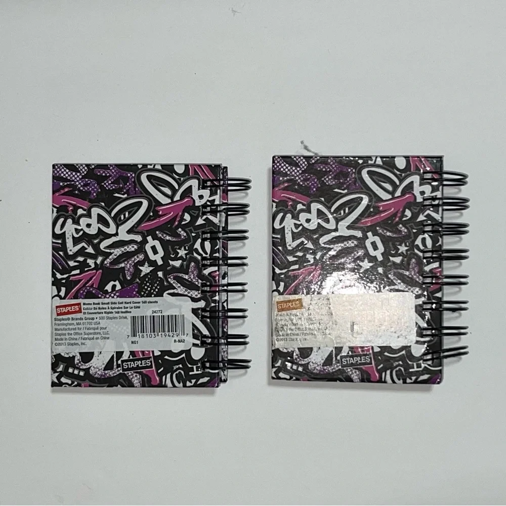Staples Graffiti Small Spiral Lined Mini Notebook 3.25” x 4.25”